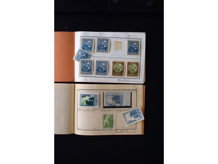1919/29, unused und used lot with many plate flaws, offsets and perforation varieties, fine