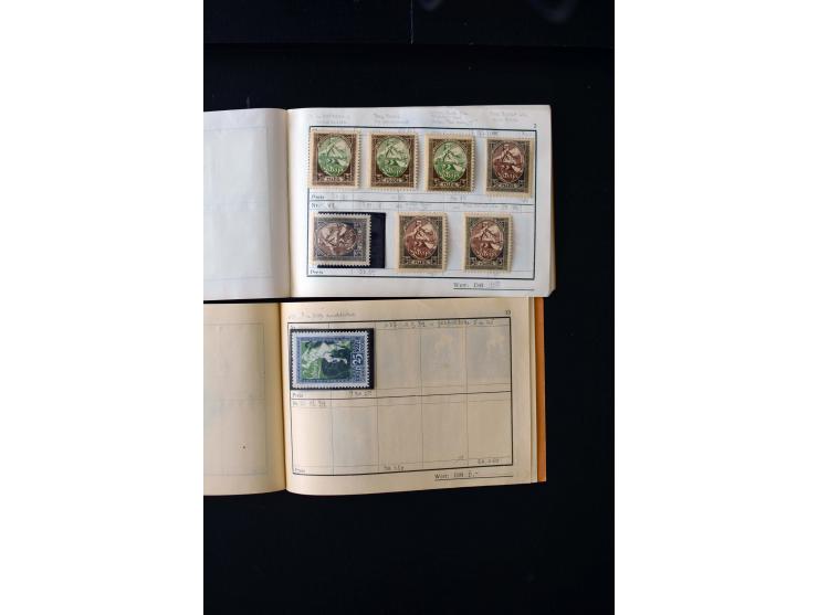 1919/29, unused und used lot with many plate flaws, offsets and perforation varieties, fine