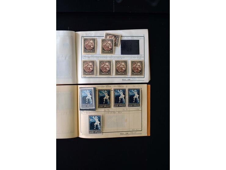 1919/29, unused und used lot with many plate flaws, offsets and perforation varieties, fine