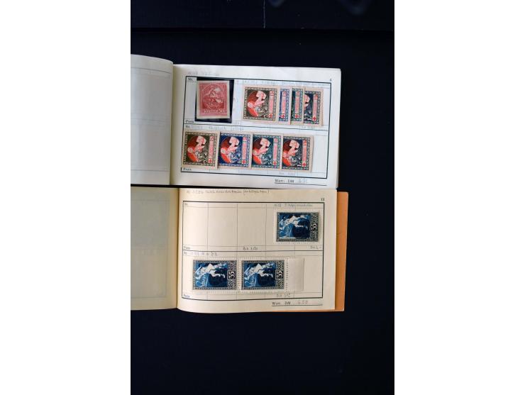 1919/29, unused und used lot with many plate flaws, offsets and perforation varieties, fine