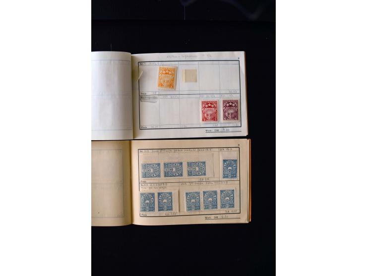 1919/29, unused und used lot with many plate flaws, offsets and perforation varieties, fine