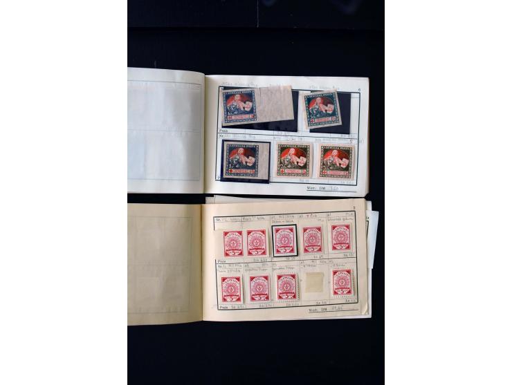 1919/29, unused und used lot with many plate flaws, offsets and perforation varieties, fine