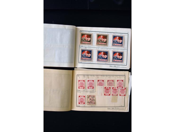 1919/29, unused und used lot with many plate flaws, offsets and perforation varieties, fine