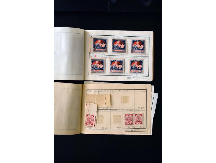 1919/29, unused und used lot with many plate flaws, offsets and perforation varieties, fine