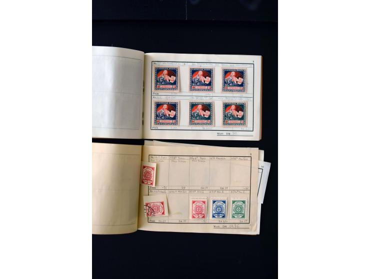 1919/29, unused und used lot with many plate flaws, offsets and perforation varieties, fine