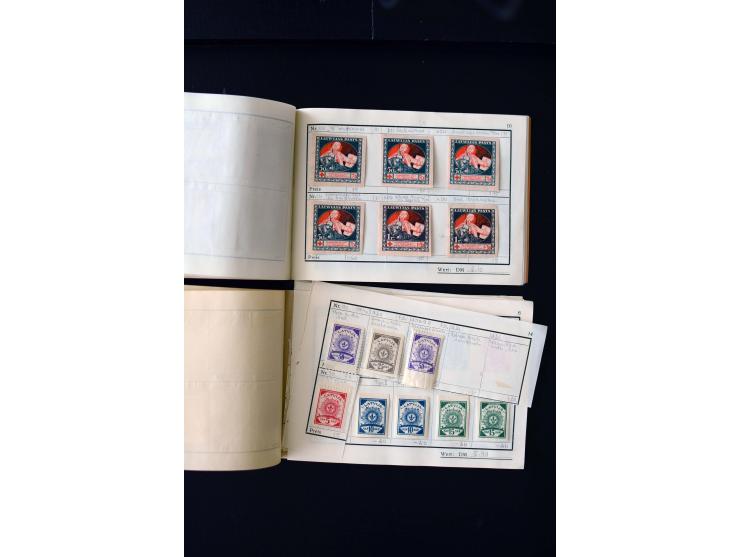 1919/29, unused und used lot with many plate flaws, offsets and perforation varieties, fine