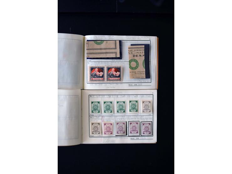 1919/29, unused und used lot with many plate flaws, offsets and perforation varieties, fine