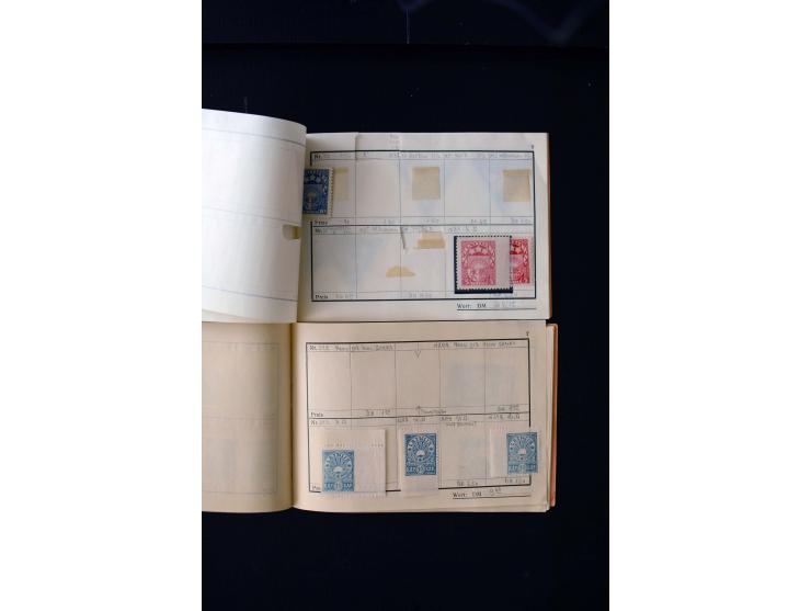 1919/29, unused und used lot with many plate flaws, offsets and perforation varieties, fine