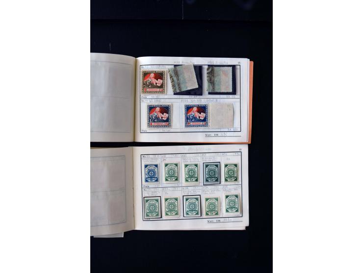 1919/29, unused und used lot with many plate flaws, offsets and perforation varieties, fine