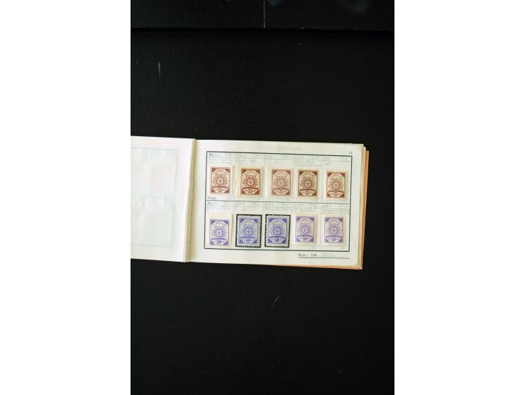 1919/29, unused und used lot with many plate flaws, offsets and perforation varieties, fine