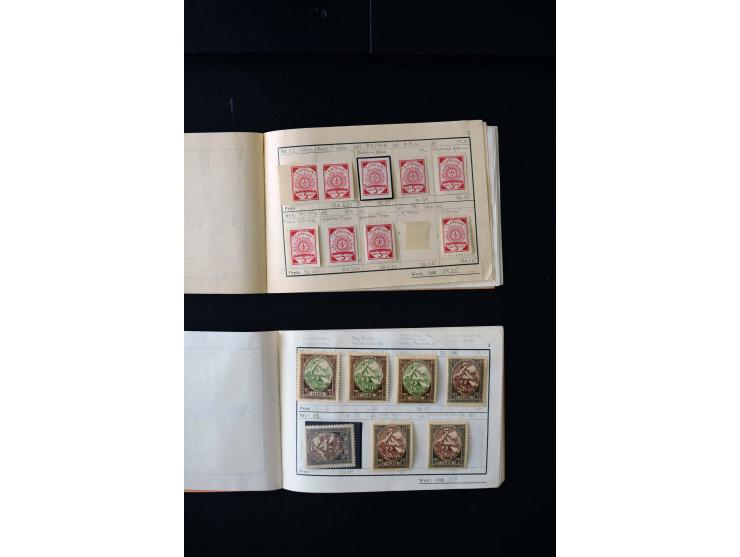 1919/29, unused und used lot with many plate flaws, offsets and perforation varieties, fine