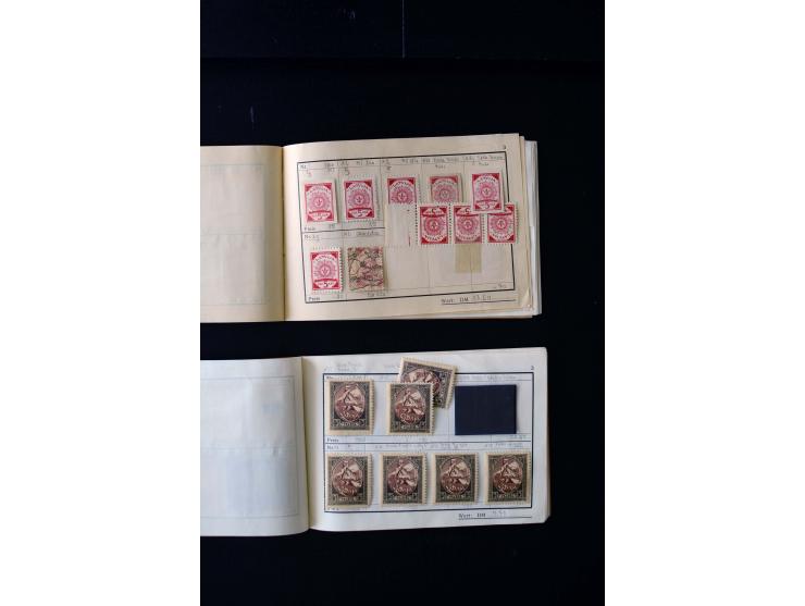 1919/29, unused und used lot with many plate flaws, offsets and perforation varieties, fine