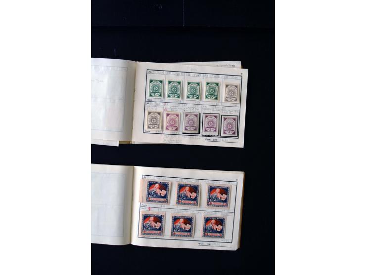 1919/29, unused und used lot with many plate flaws, offsets and perforation varieties, fine