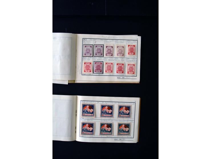 1919/29, unused und used lot with many plate flaws, offsets and perforation varieties, fine