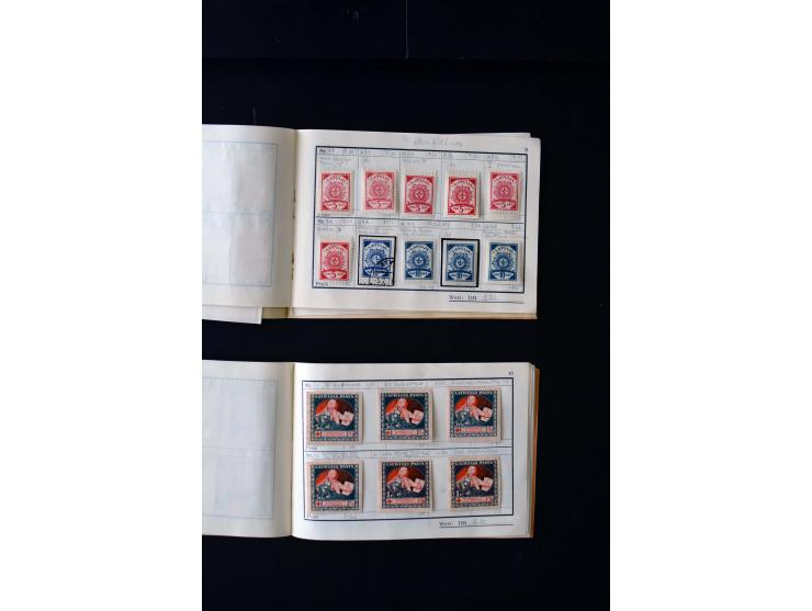 1919/29, unused und used lot with many plate flaws, offsets and perforation varieties, fine