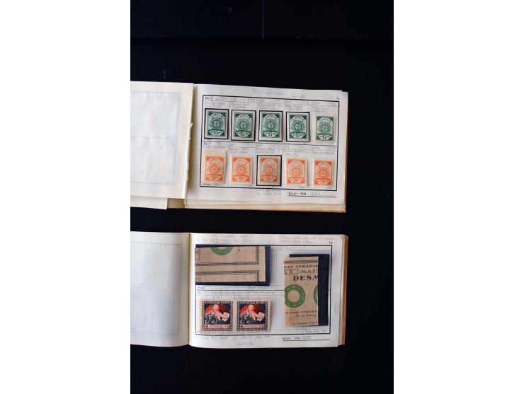 1919/29, unused und used lot with many plate flaws, offsets and perforation varieties, fine