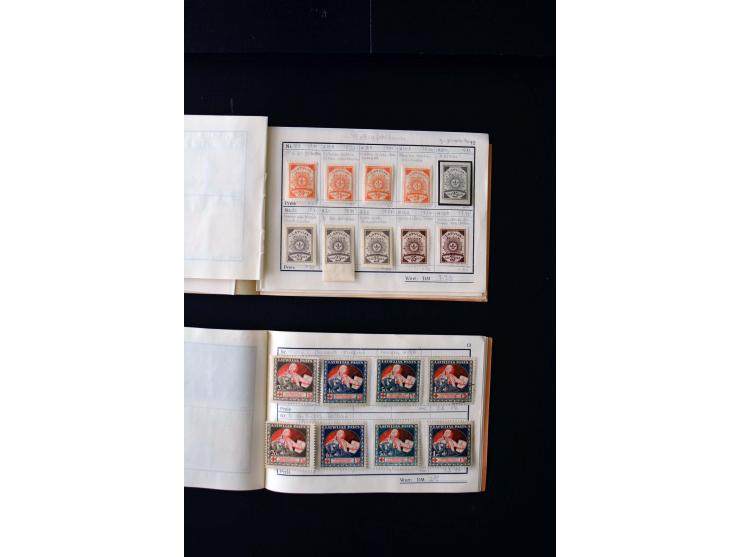1919/29, unused und used lot with many plate flaws, offsets and perforation varieties, fine