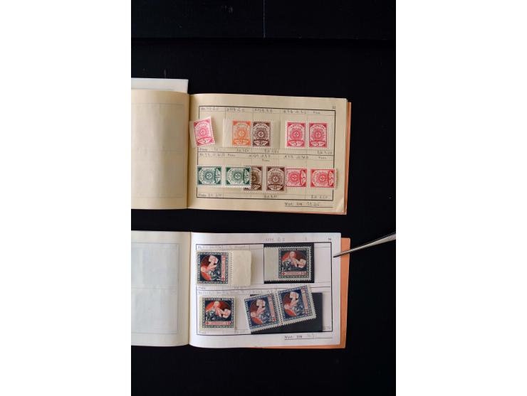 1919/29, unused und used lot with many plate flaws, offsets and perforation varieties, fine