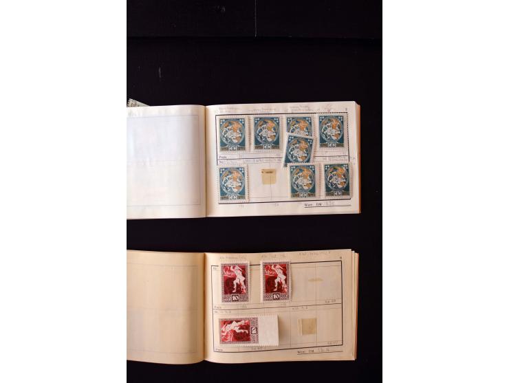 1919/29, unused und used lot with many plate flaws, offsets and perforation varieties, fine