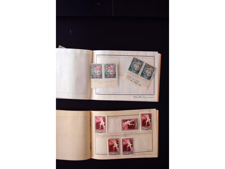 1919/29, unused und used lot with many plate flaws, offsets and perforation varieties, fine
