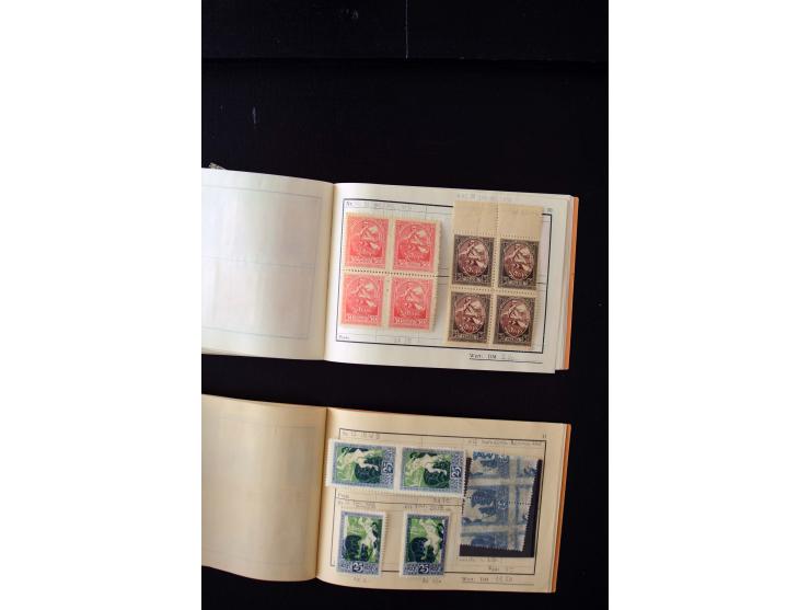 1919/29, unused und used lot with many plate flaws, offsets and perforation varieties, fine