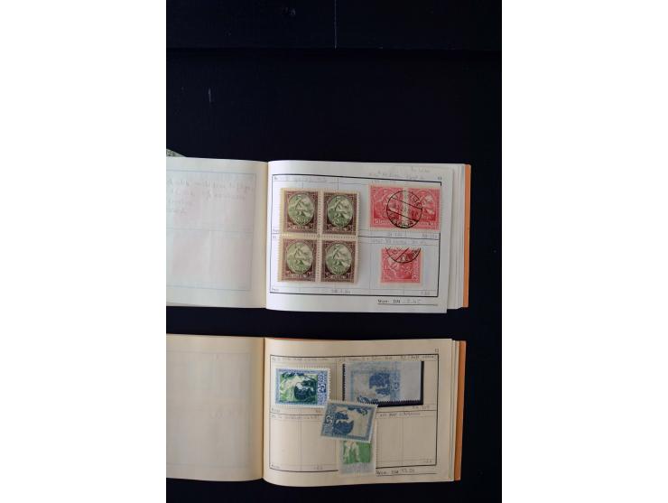 1919/29, unused und used lot with many plate flaws, offsets and perforation varieties, fine
