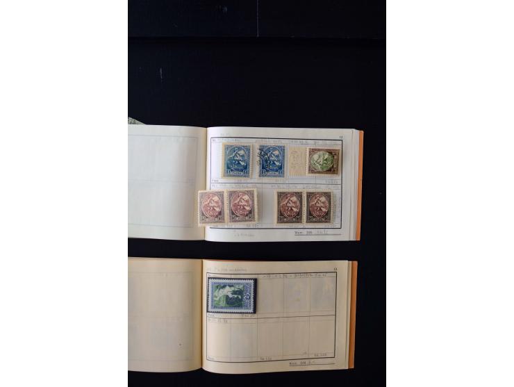 1919/29, unused und used lot with many plate flaws, offsets and perforation varieties, fine