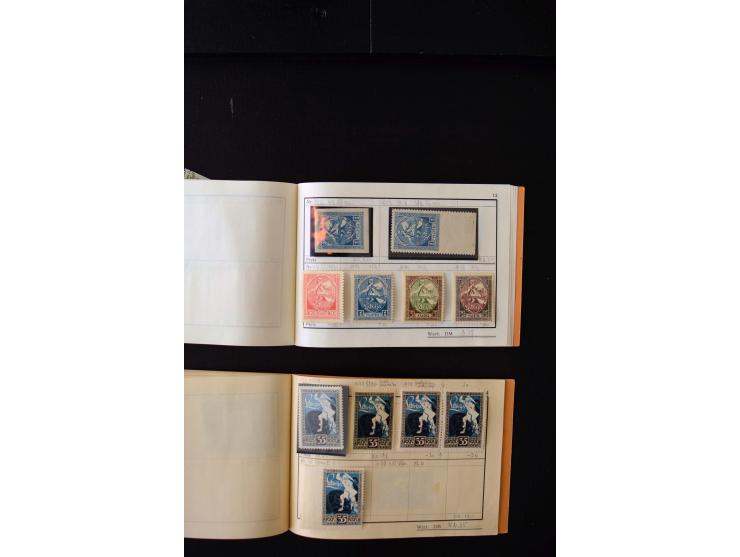 1919/29, unused und used lot with many plate flaws, offsets and perforation varieties, fine