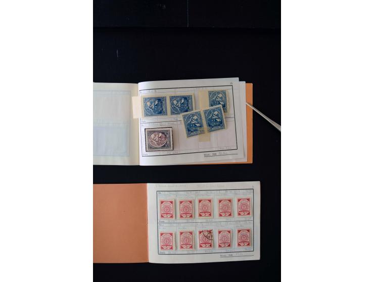 1919/29, unused und used lot with many plate flaws, offsets and perforation varieties, fine