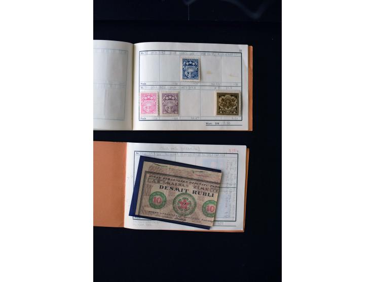 1919/29, unused und used lot with many plate flaws, offsets and perforation varieties, fine