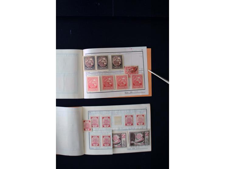 1919/29, unused und used lot with many plate flaws, offsets and perforation varieties, fine