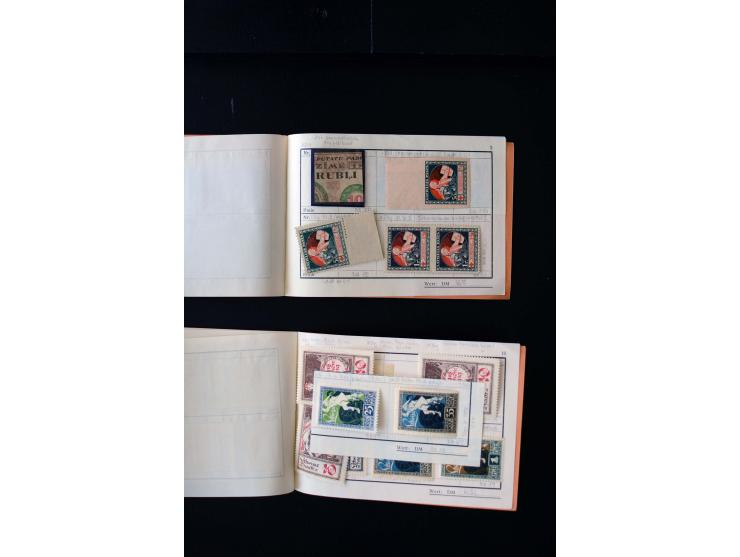 1919/29, unused und used lot with many plate flaws, offsets and perforation varieties, fine