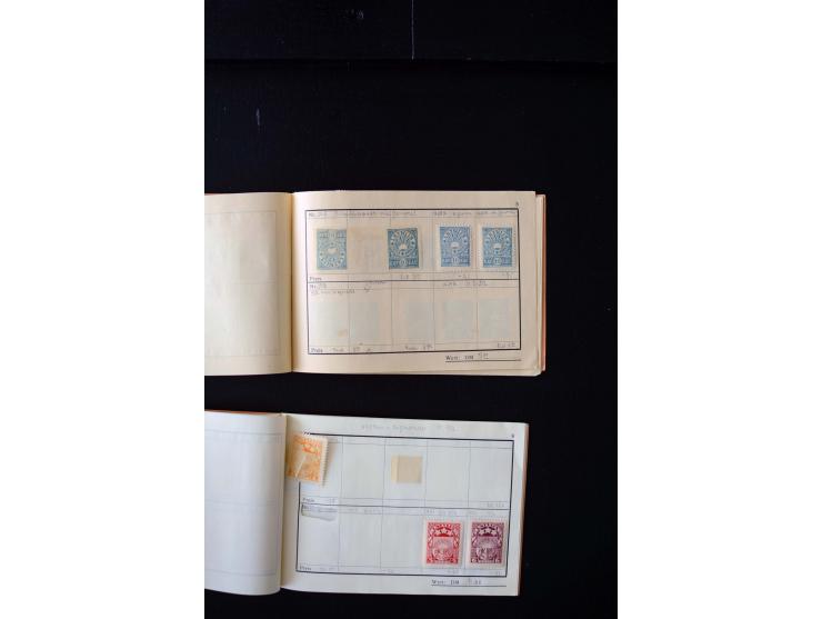 1919/29, unused und used lot with many plate flaws, offsets and perforation varieties, fine