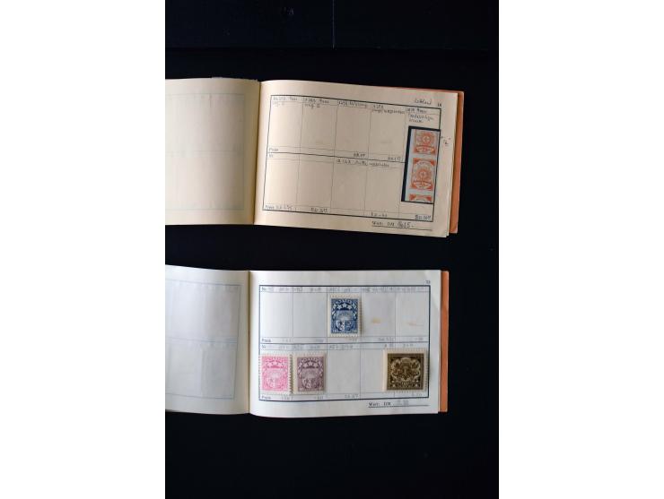 1919/29, unused und used lot with many plate flaws, offsets and perforation varieties, fine
