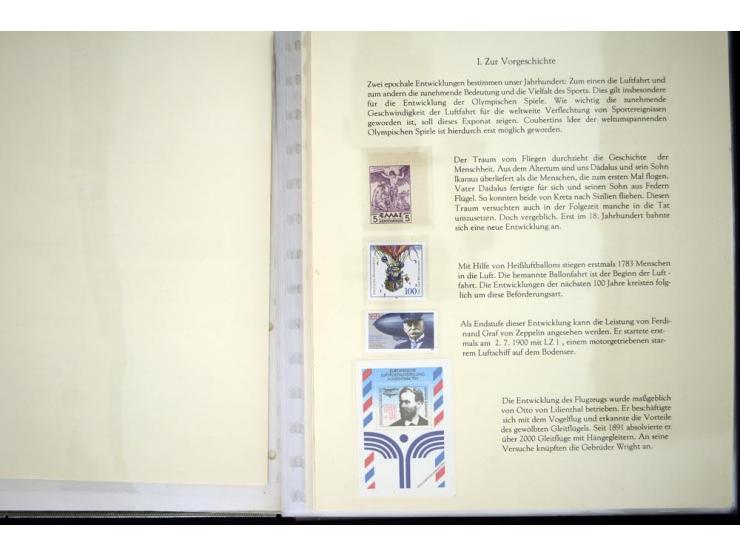 1900/1975 (ca.), "Die Luft über den Olympiastadien", Teil der Ausstellungs-Sammlung mit über 40 Briefen, Karten, Ganzsachen u
