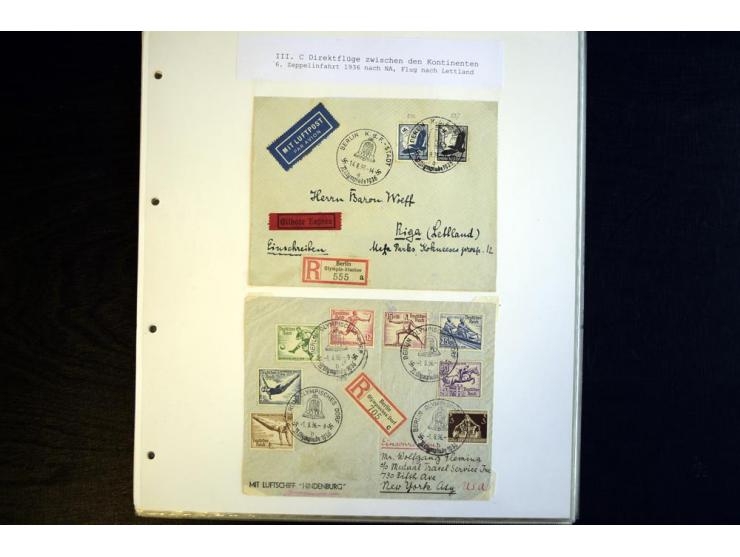 1936, Berlin und Garmisch Partenkirchen, Sammlung "Luftpost während der Olympischen Spiele" mit ca. 40 Briefen, Karten und Ga