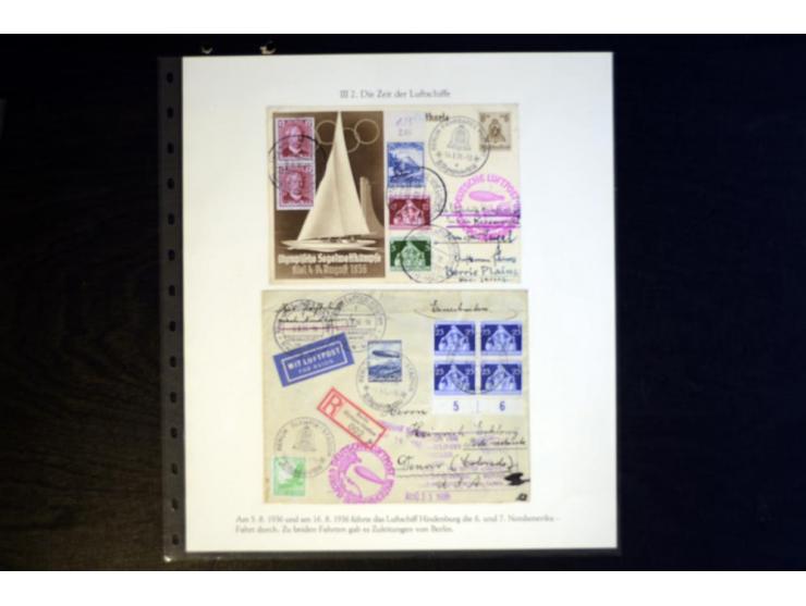 1936, Berlin und Garmisch Partenkirchen, Sammlung "Luftpost während der Olympischen Spiele" mit ca. 40 Briefen, Karten und Ga
