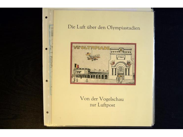 1936, Berlin und Garmisch Partenkirchen, Sammlung "Luftpost während der Olympischen Spiele" mit ca. 40 Briefen, Karten und Ga