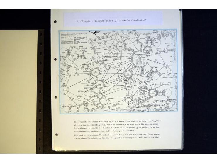 1936, Berlin und Garmisch Partenkirchen, Sammlung "Luftpost während der Olympischen Spiele" mit ca. 40 Briefen, Karten und Ga