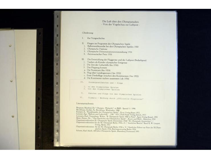 1936, Berlin und Garmisch Partenkirchen, Sammlung "Luftpost während der Olympischen Spiele" mit ca. 40 Briefen, Karten und Ga