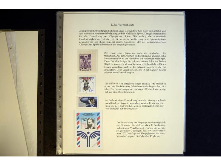 1936, Berlin und Garmisch Partenkirchen, Sammlung "Luftpost während der Olympischen Spiele" mit ca. 40 Briefen, Karten und Ga