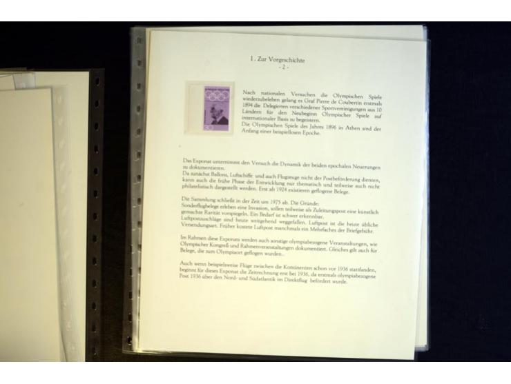 1936, Berlin und Garmisch Partenkirchen, Sammlung "Luftpost während der Olympischen Spiele" mit ca. 40 Briefen, Karten und Ga