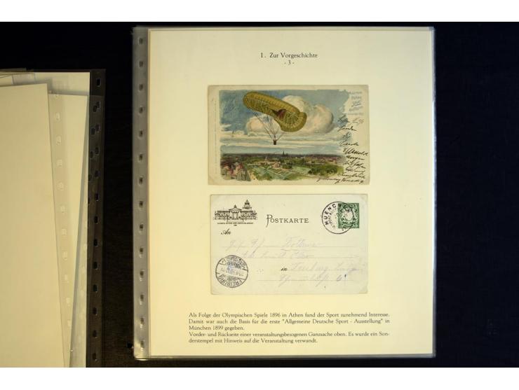 1936, Berlin und Garmisch Partenkirchen, Sammlung "Luftpost während der Olympischen Spiele" mit ca. 40 Briefen, Karten und Ga