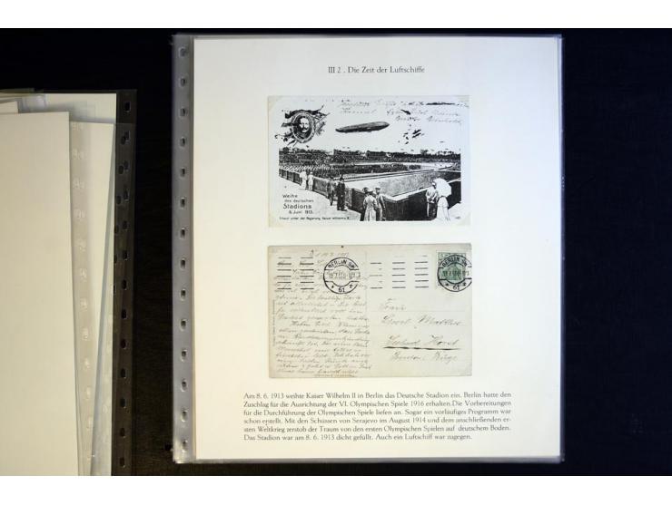 1936, Berlin und Garmisch Partenkirchen, Sammlung "Luftpost während der Olympischen Spiele" mit ca. 40 Briefen, Karten und Ga