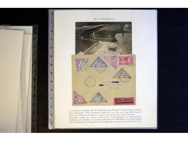 1936, Berlin und Garmisch Partenkirchen, Sammlung "Luftpost während der Olympischen Spiele" mit ca. 40 Briefen, Karten und Ga