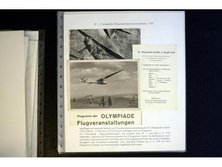 1936, Berlin und Garmisch Partenkirchen, Sammlung "Luftpost während der Olympischen Spiele" mit ca. 40 Briefen, Karten und Ga