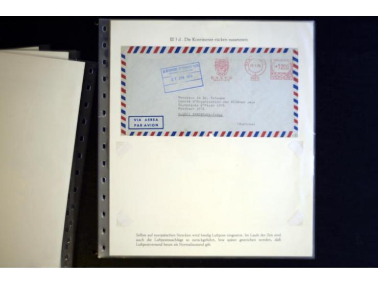 1936, Berlin und Garmisch Partenkirchen, Sammlung "Luftpost während der Olympischen Spiele" mit ca. 40 Briefen, Karten und Ga