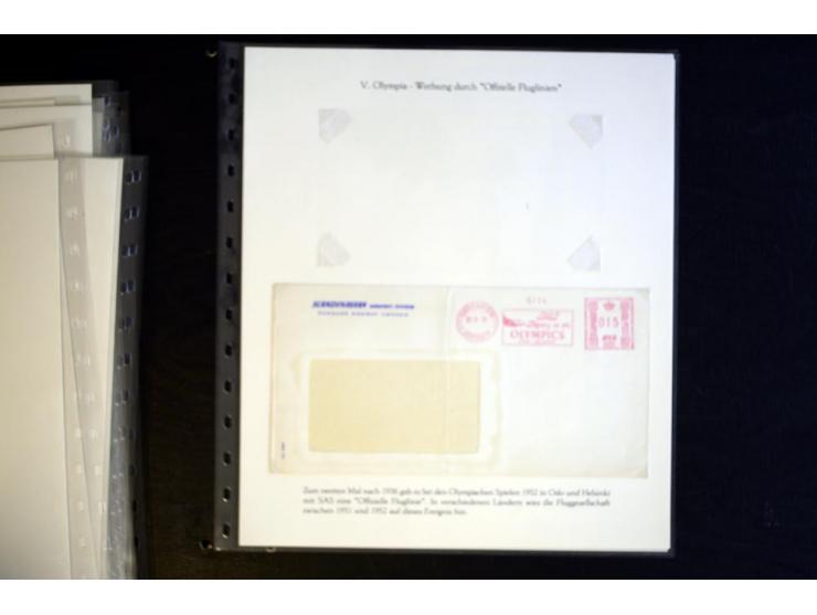 1936, Berlin und Garmisch Partenkirchen, Sammlung "Luftpost während der Olympischen Spiele" mit ca. 40 Briefen, Karten und Ga