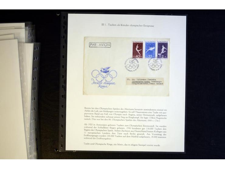1936, Berlin und Garmisch Partenkirchen, Sammlung "Luftpost während der Olympischen Spiele" mit ca. 40 Briefen, Karten und Ga