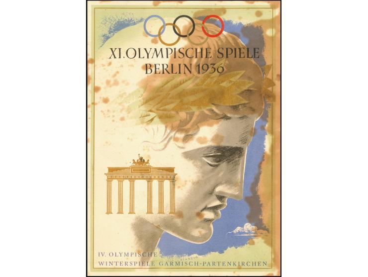 Schmucktelegramm Garmisch Partenkirchen gebraucht von Berchtesgaden an Franz Pfnür, dem Olympiasieger in der Alpinen Kombinat